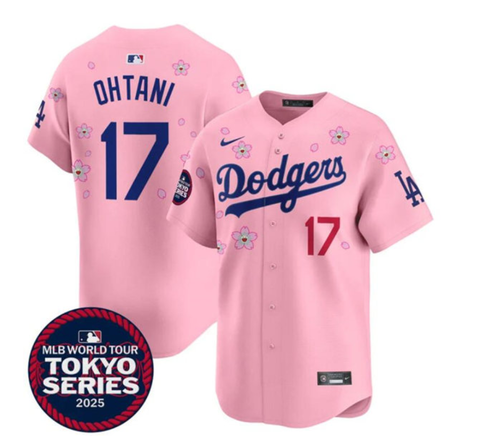 Los Angeles Dodgers #17 Shohei Ohtani Pink 2025 Tokyo Series Baseball Jersey